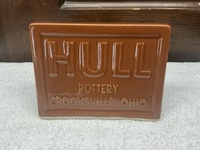 Hull Pottery Advertising Sign Brown 5” X 4” Made In Ohio, USA in 2025.