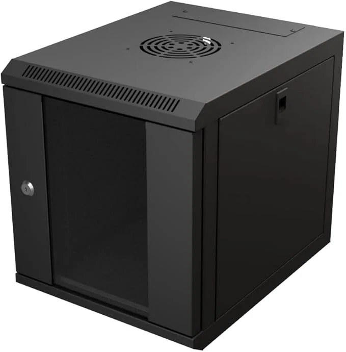 NavePoint 15.75 in Wall Mount Network Cabinet, 6U, Glass, Black - Image 2 of 4