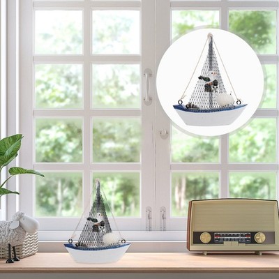 1pc Mittelmeer Segelboot Modell kreatives Segelboot Crafts Desktop Orament