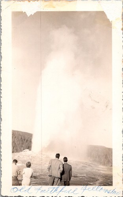 #ad Vintage 1940 Old Faithful Geyser Yellowstone Photograph Snapshot National Park $9.99