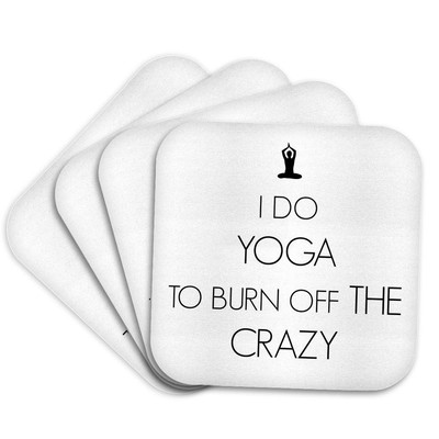 3dRose, I do Yoga to burn off the crazy, Coaster