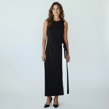 Lauren Ralph Lauren Black & White Fancy Dress Size 12 NEW Gather Waist