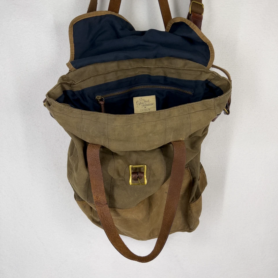 Bolso Mensajero J Crew Abingdon Lona Encerada De Colección Foto 4 de 4