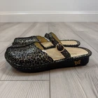 Alegria Tuscany Leopard Stripe Metallic Leather Clogs Mules TUS-403 37 7 WIDE