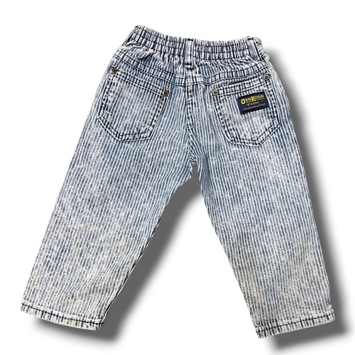 Vintage 80s OshKosh B'Gosh Hickory Stripe Railroad Workwear Jeans USA Made 2T