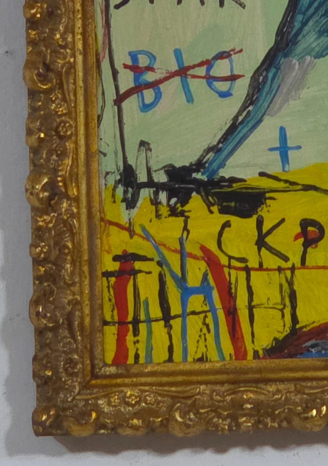 JEAN MICHEL BASQUIAT ACRÍLICO SOBRE LIENZO 1982 CON MARCO EN BUEN ESTADO Foto 4 de 4