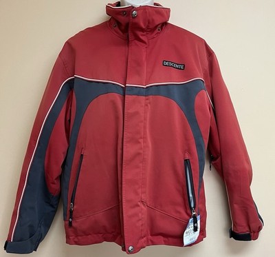 Descente Red Insulated Ski Jacket Mens  Medium D3-8652 Multi Storage Pockets