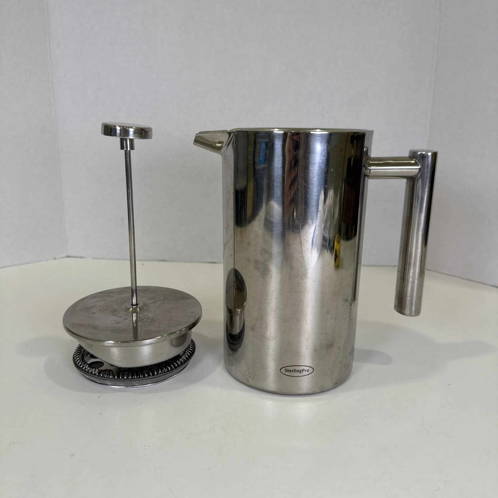 Sterling Pro Shiny Stainless Steel French Press Coffee Maker 1.5L Double Wall