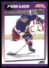 1991-92 Score American Winnipeg Jets Fredrik Olausson #18