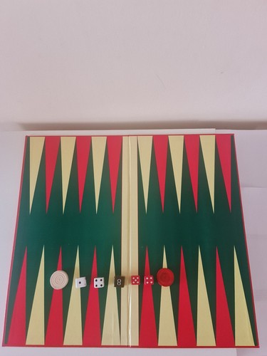 Backgammon Board Game Vintage 1970 Wood Pieces - Picture 5 of 6