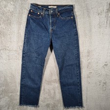 Levi's Wedgie Straight Jeans Women's 26 Blue Medium Wash Button Fly Denim