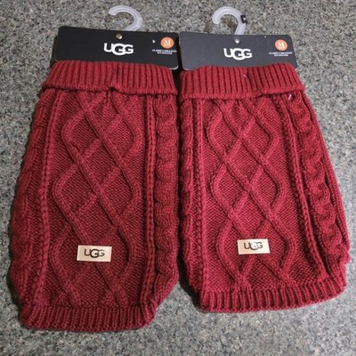 Set Of 2 Red Cable Knit Ugg Brand Dog Sweaters Size Medium New With Tags Pets