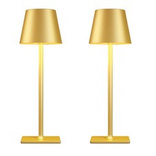 2 Pack Gold Rechargeable Table LampsCordless Lamp with 6000mAh Battery Operated