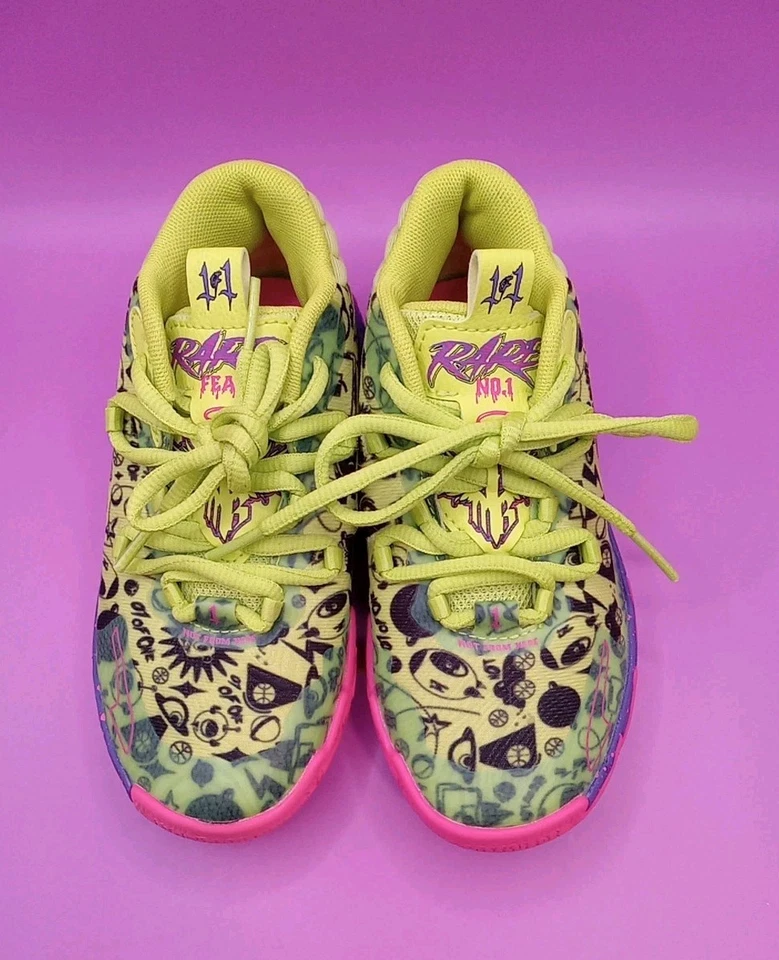 PUMA MB.03 x "NOT FROM HERE" 399424-01 Kids' Size 10 LaMelo Basketball Sneakers - Image 4 of 4