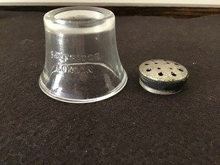 Glass Telephone Mouthpiece Embossed Selfridge London Western Electric thread