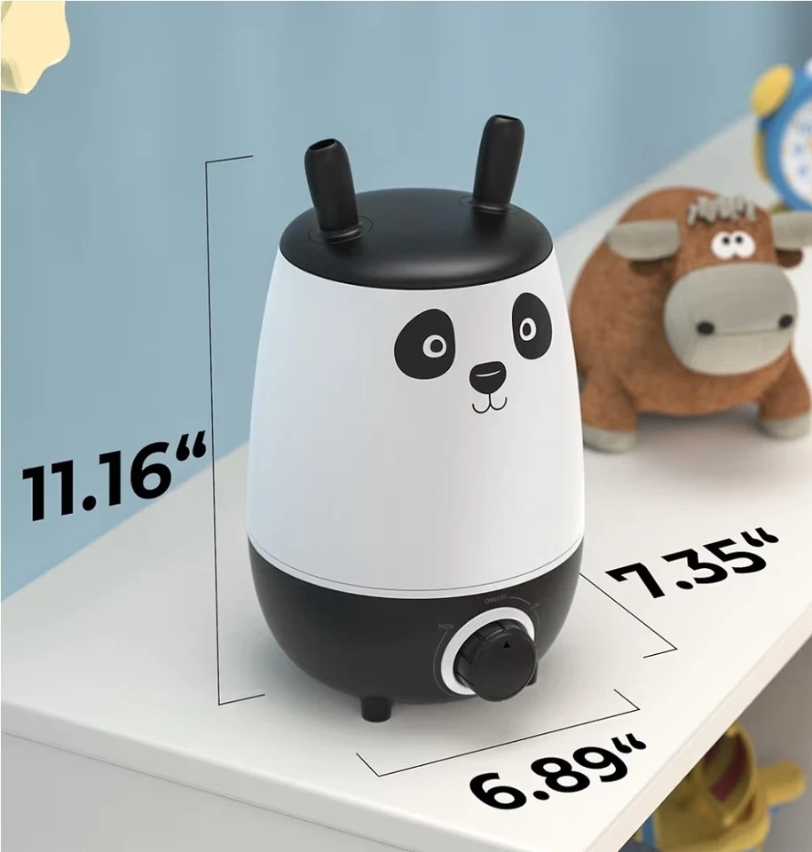 Panda Kids 2.5L Humidificador para Dormitorio Relleno Superior Nivel de Niebla Ajustable - Nuevo Foto 2 de 4