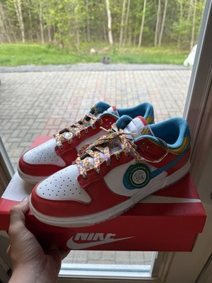 Nike Dunk Low Fruity Pebbles LeBron James Collab Red White Blue Yellow Leather