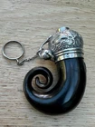 Fine English 19th Century Rams Horn Silver Mounted Citrine Set Vinaigrette 1889
