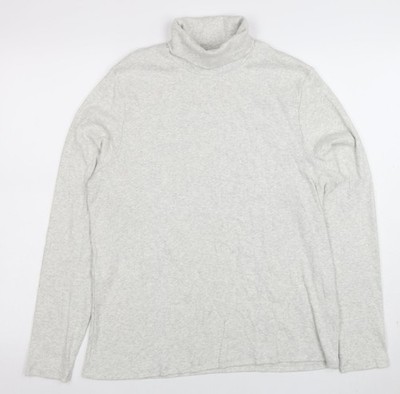 Marks and Spencer Damen Pullover Grau Rollkragen Baumwolle Größe 18