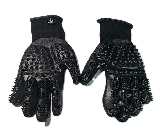 HandsOn Gloves for Grooming curry combs mitts Wet or dry Does not stick S - XL