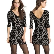 Ganni Women Sheath Textured Knee Length Dress Chinch Black Floral M ClassicGoth