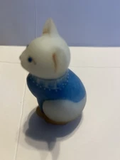 fenton cat figurine handpainted Signed. “hard To Find Excellent Colors Not Faded