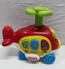 Vtech Spin  Go Helicopter Lights Sound 9" Toddler Toy Educational Push Along