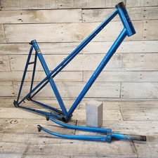 70’s Peugeot Mixte Frame Fork 700C Wheels Size 21" Blue France Touring City