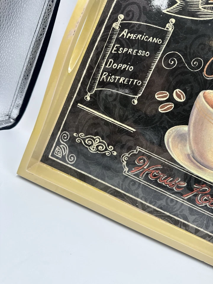 La Vie Parisienne Wood Serving Or Bed Coffee Themed Tray, Rectangle, Black - Image 3 of 4