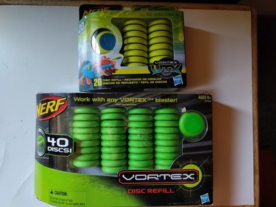 Two Pack Of Nerf Vortex Disc Rounds Ready To Play New 40 Rounds And 20