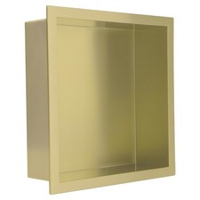 Bathroom Shower Niche Brushed Brass 304 Stainless Steel Recessed Storage 4 Sizes