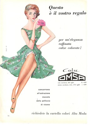 OMSA Original Advertising 1959 Women's Leggings Underwear Clothing