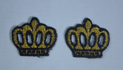2x CROWN KING QUEEN PRINCESS 3cm Embroidered Sew Iron On Patch Badge APPLIQUE