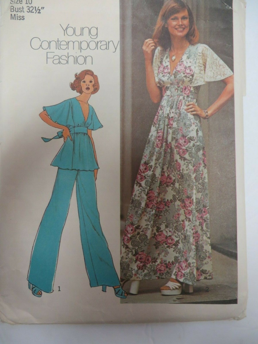 Vtg 70s Simplicity 6710 DRESS LOW V-NECKLINE FLARED SLEEVES Sewing Pattern Women | eBay Vtg 70s Simplicity 6710 DRESS LOW V-NECKLINE FLARED SLEEVES Sewing Pattern Women | eBay