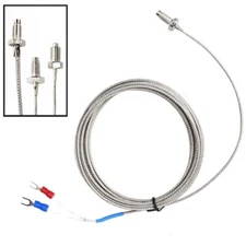 10pcs M6 x 1.0mm Threaded Temperature Sensor K-type Thermocouple Probe 2m Cable