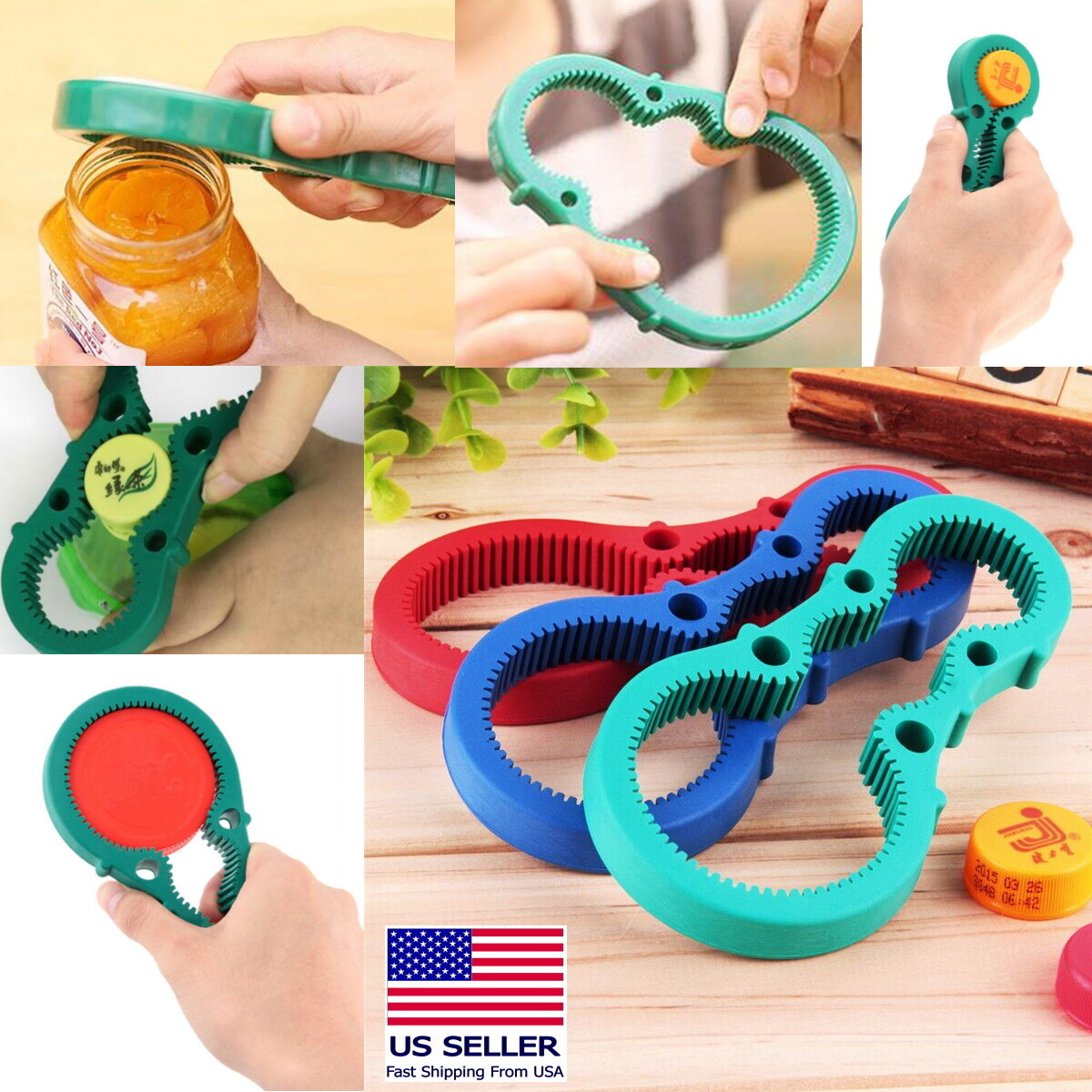 Anti-slip Bottle Cap Opener Jar Opener Can Lid Grip Opener