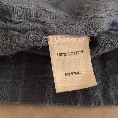 J Jill SHIRT Women XL Cropped Boxy BLUE CROSSHATCH PURE JILL COTTON CLASSIC BOHO - Picture 9 of 11