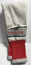 WINCHESTER 2 PACK THERMAL Boot SOCKS Size 10-13 Gray / Red Made In USA VTG