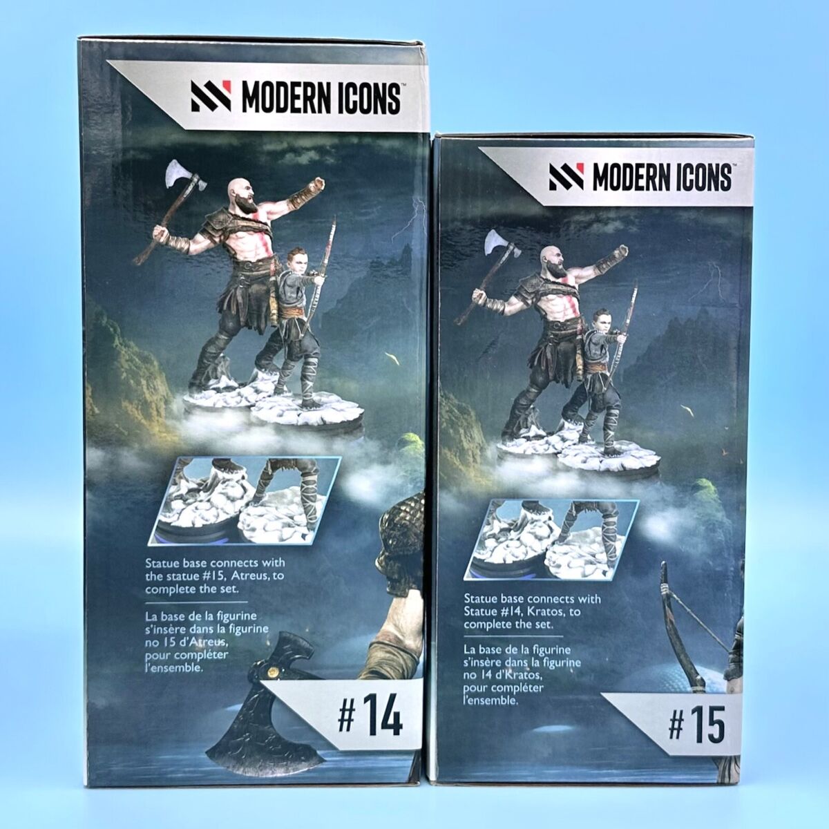 God of War Ragnarok Kratos + Atreus Statue Figure Set Official Sony Modern  Icons