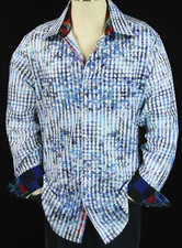 Robert Graham Stunning Abstract Embroidered Flip cuff Men's XL CF Shirt NEW 248