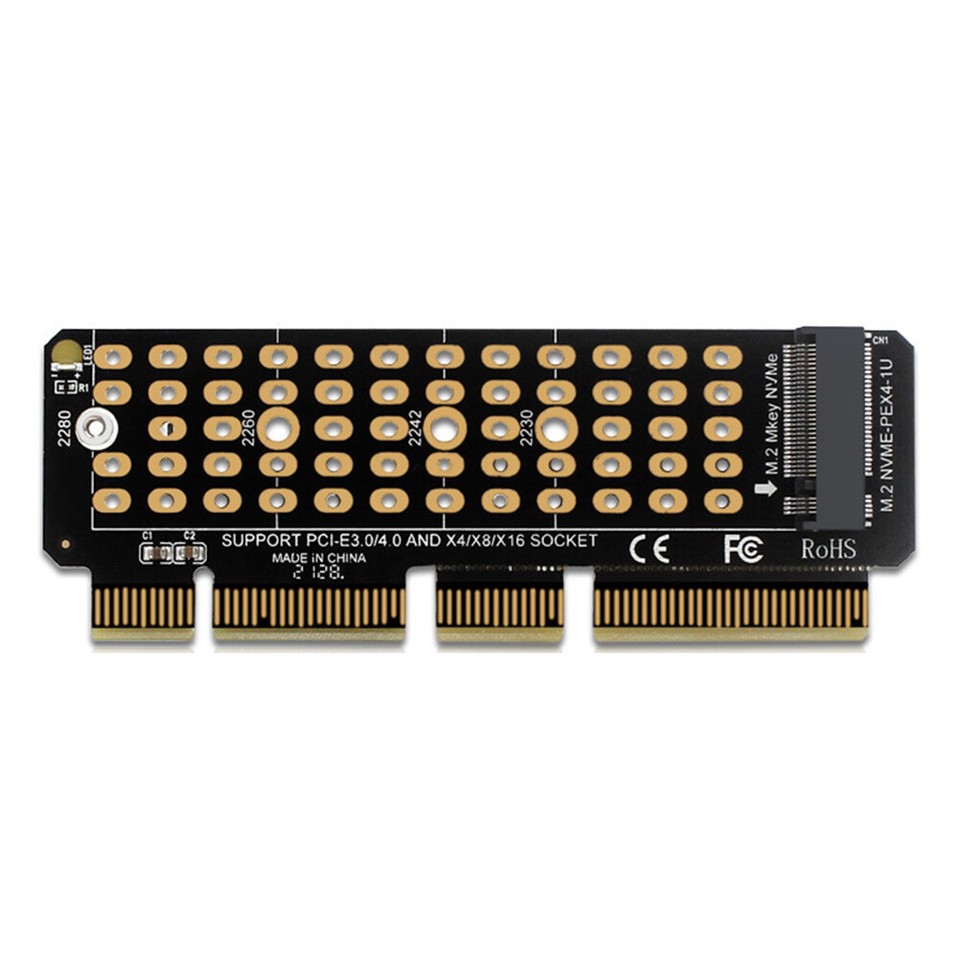 M2 NVME Adapter Cards Full Speed X4 MKEY PCIe Riser Card for 2230-2280 ...