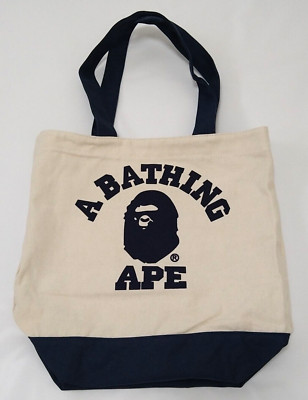 A Bathing Ape Canvas Tote Bag College Logo 2010 Autumn Magazine Free Gift BAPE