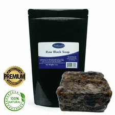  Raw African Black Soap Bar 8oz - PREMIUM QUALITY Organic Unrefined 100% Natural