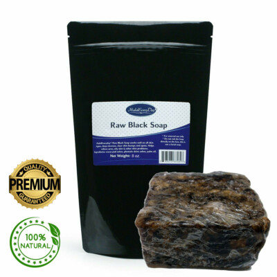 #ad Raw African Black Soap Bar 8oz PREMIUM QUALITY Organic Unrefined 100% Natural $8.95