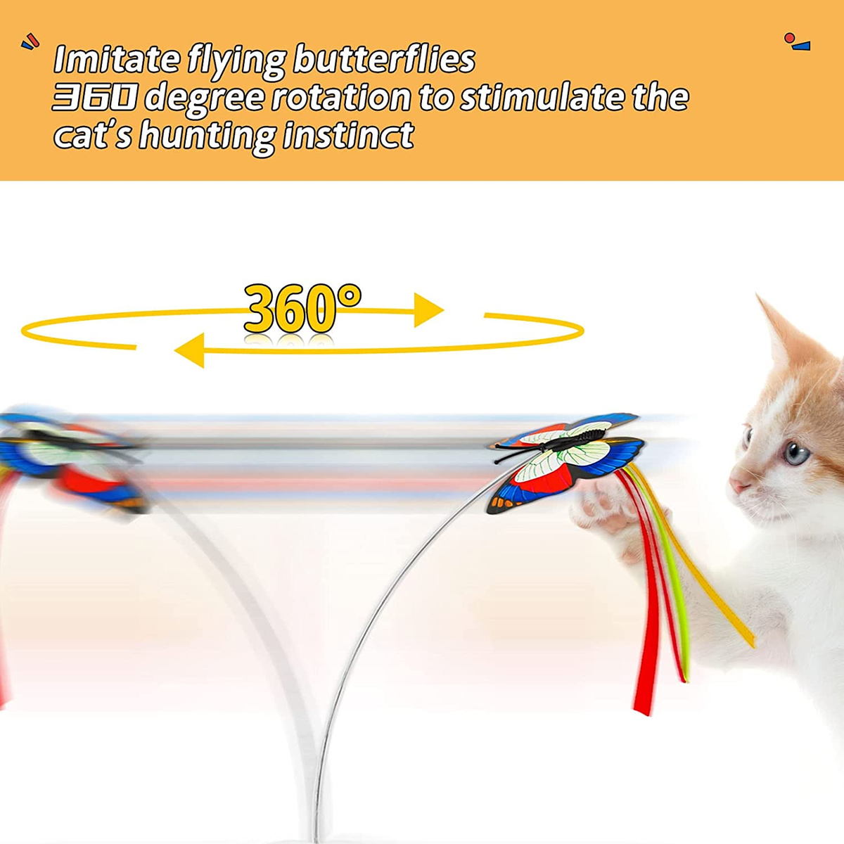 Giocattolo automatico per gatti | giocattolo per gatti come regalo per gatti | girevole a 360° | giocattolo interattivo auto alimentato a batteria naturale a mani libere Giocattolo automatico per gatti | giocattolo per gatti come regalo per gatti | girevole a 360° | giocattolo interattivo auto alimentato a batteria naturale a mani libere