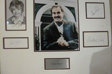 Fawlty Towers JOHN CLEESE CONNIE BOOTH SACHS & SCALES hand signed large mount