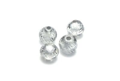 Silver Gray  DIAMOND 4.5mm Faceted Round Rondelle Focal Bead