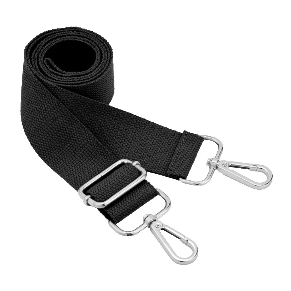 Bolso Negro de Lona correas/Manijas para Mujeres