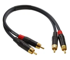 1ft 2-RCA to 2-RCA Gold-Plated Male to Male DJ/Mixer/Stereo System Audio Cable