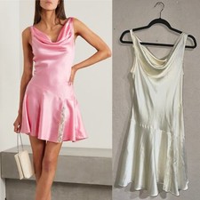 LoveShackFancy | IVORY Lionel Lace Trimmed Silk Charmeuse Mini Dress Size: 4